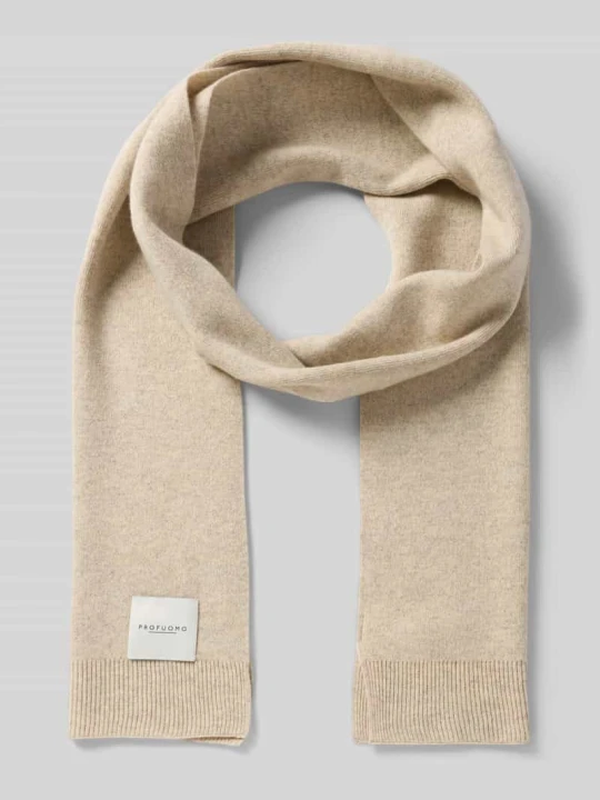 Zdjęcie produktu Szal z detalem z logo Profuomo Beżowy