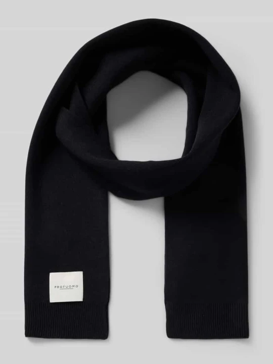 Zdjęcie produktu Szal z detalem z logo Profuomo Granatowy