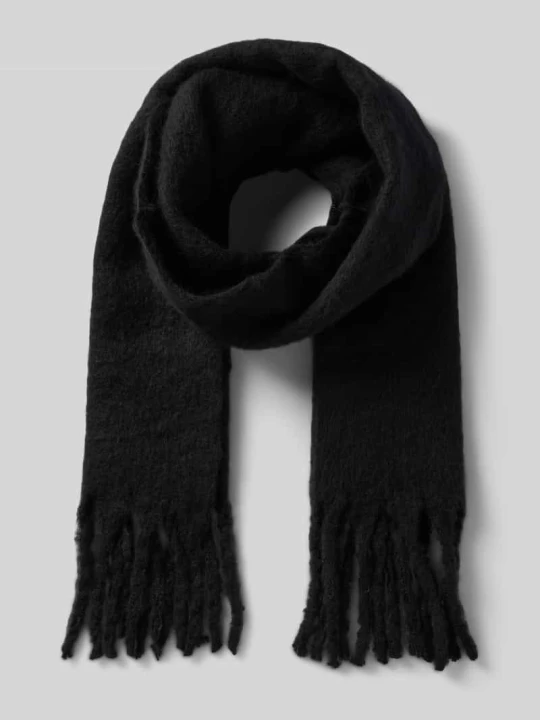 Zdjęcie produktu Szal z długimi frędzlami model ‘NIKITA’ Pieces Czarny