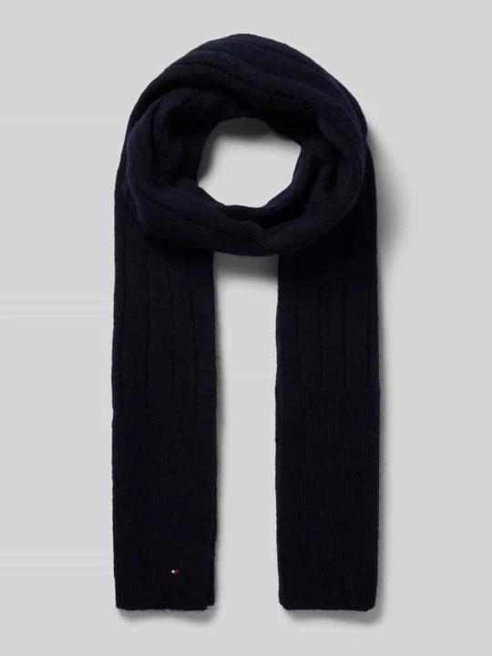 Zdjęcie produktu Szal z dodatkiem wełny Tommy Hilfiger Granatowy
