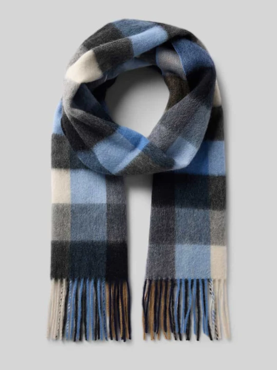 Zdjęcie produktu Szal z domieszką wełny i kaszmiru Ascot Błękitny
