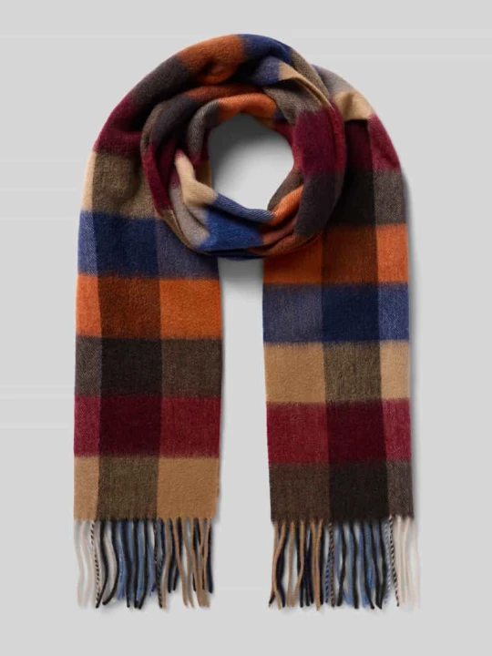 Zdjęcie produktu Szal z domieszką wełny i kaszmiru Ascot Czerwony