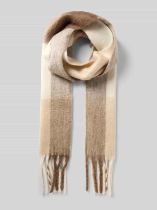 Zdjęcie produktu Szal z imitacji dzianiny model ‘Ascottie’ Opus Beżowy
