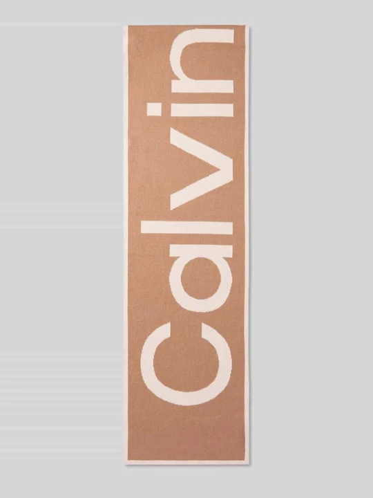Zdjęcie produktu Szal z mieszanka bawełny Calvin Klein Camel