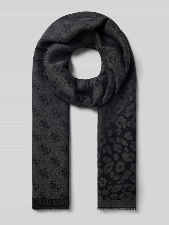 Zdjęcie produktu Szal z mieszanka wiskozy model 'Jacquard' Guess Czarny