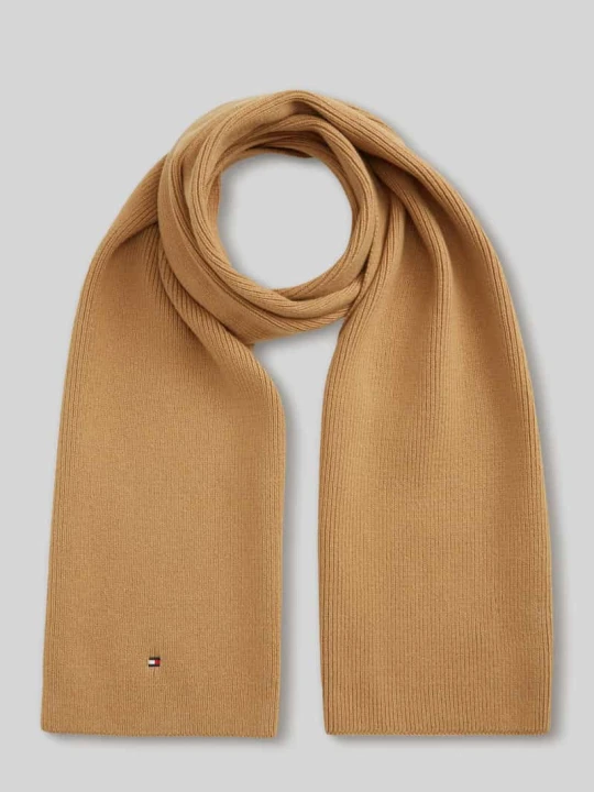Zdjęcie produktu Szal z mieszanki bawełny z dodatkiem wełny Tommy Hilfiger Beżowy