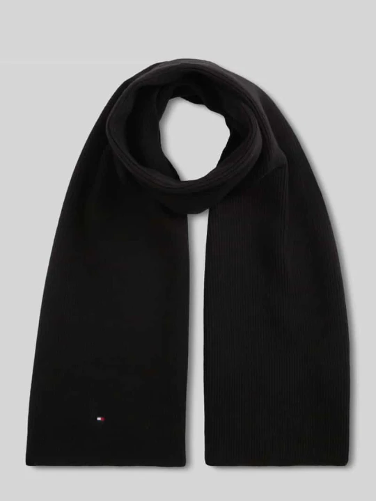 Zdjęcie produktu Szal z mieszanki bawełny z dodatkiem wełny Tommy Hilfiger Czarny