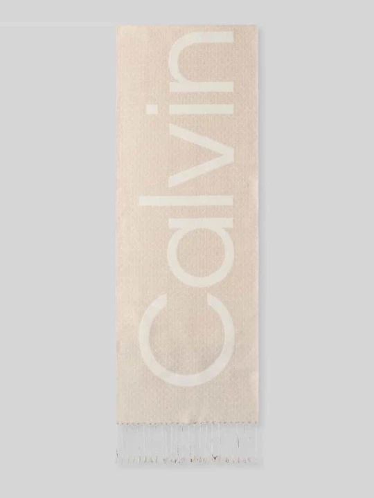 Zdjęcie produktu Szal z mieszanki wełny Calvin Klein Beżowy