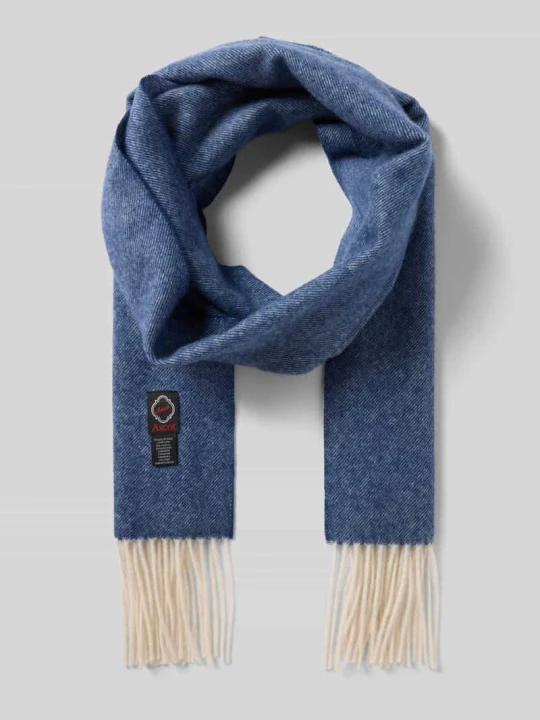 Zdjęcie produktu Szal z mieszanki wełny i kaszmiru Ascot Granatowy