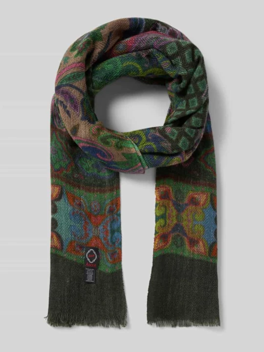 Zdjęcie produktu Szal z mieszanki wełny i kaszmiru Ascot Zielony