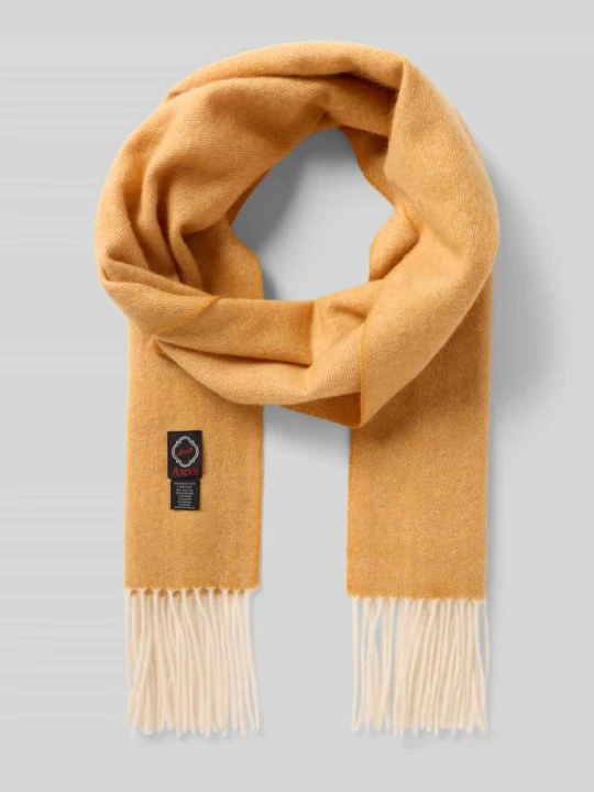 Zdjęcie produktu Szal z mieszanki wełny i kaszmiru Ascot Ciemnożółty