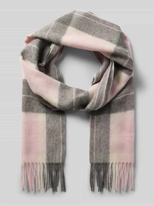 Zdjęcie produktu Szal z mieszanki wełny i kaszmiru Barbour Różowy