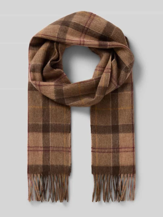 Zdjęcie produktu Szal z mieszanki wełny i kaszmiru Barbour Średniobrązowy