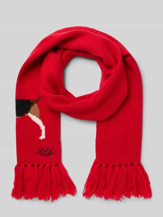 Zdjęcie produktu Szal z mieszanki wełny model ‘Dog’ Lauren Ralph Lauren Czerwony