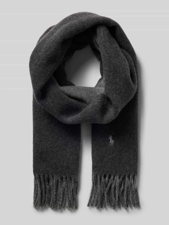Zdjęcie produktu szal z mieszanki wełny Polo Ralph Lauren Antracytowy