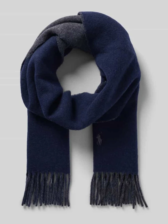 Zdjęcie produktu szal z mieszanki wełny Polo Ralph Lauren Granatowy