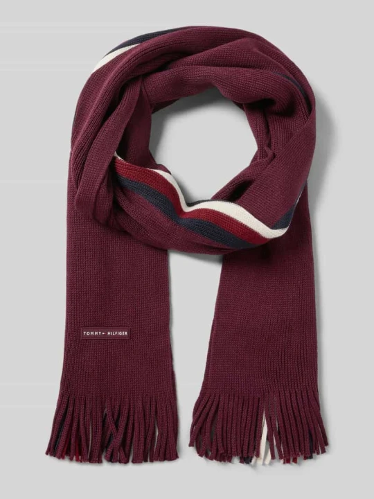 Zdjęcie produktu Szal z mieszanki wełny Tommy Hilfiger Bordowy