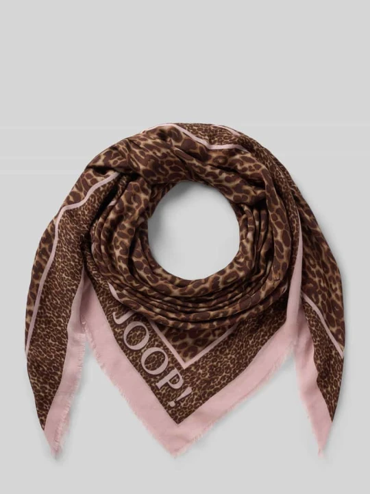 Zdjęcie produktu Szal z nadrukiem z logo model 'Adalia' JOOP! Orzechowy