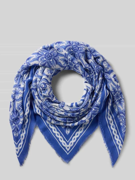 Zdjęcie produktu Szal z nadrukiem z logo model 'Adalia' JOOP! Oceaniczny