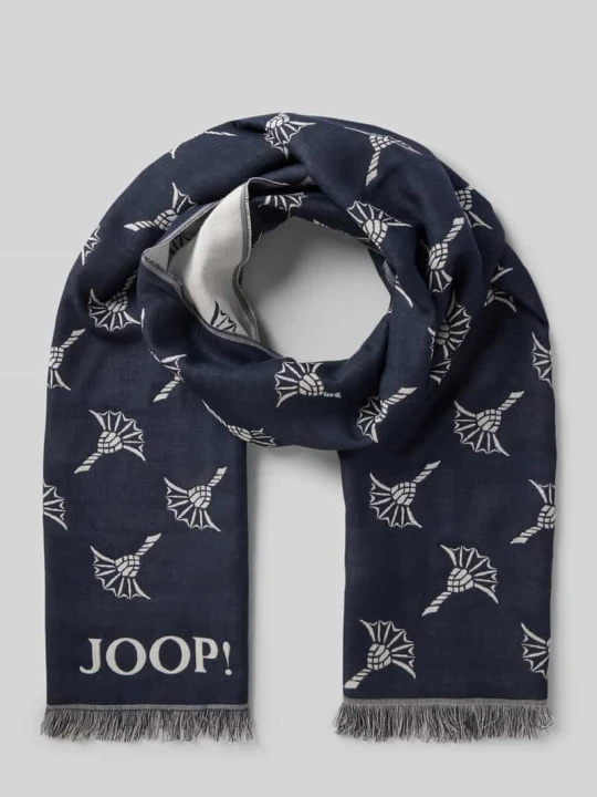 Zdjęcie produktu Szal z dodatkiem wełny Model 'Feris' JOOP! Granatowy