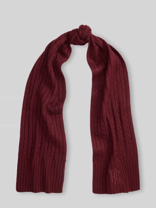Zdjęcie produktu Szal z wyhaftowanym logo Lauren Ralph Lauren Bordowy