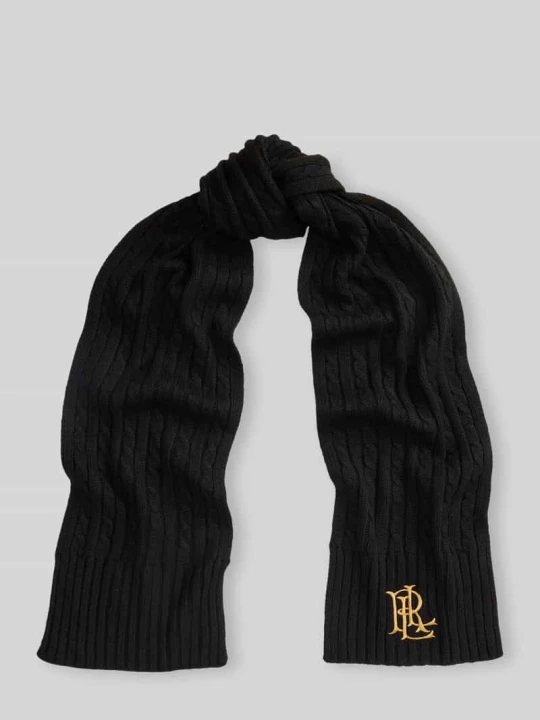 Zdjęcie produktu Szal z wyhaftowanym logo Lauren Ralph Lauren Czarny