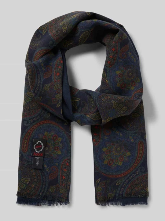 Zdjęcie produktu Szal z czystej wełny Ascot Granatowy