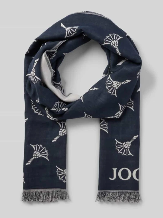 Zdjęcie produktu Szal z mieszanki modalu i wełny model ‘FERIS’ JOOP! Granatowy