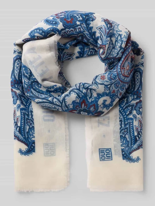 Zdjęcie produktu Szal z wzorem paisley na całej powierzchni Oui Jasnoniebieski