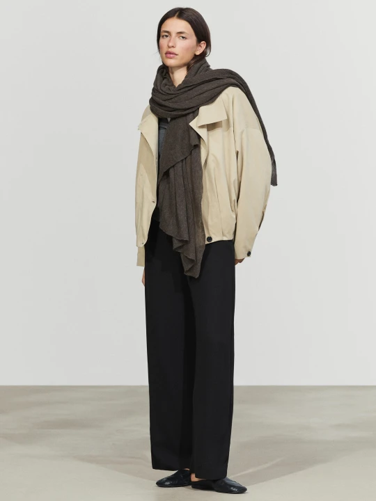 Zdjęcie produktu Szal Ze 100% Kaszmiru - Brązowy - Massimo Dutti - Female