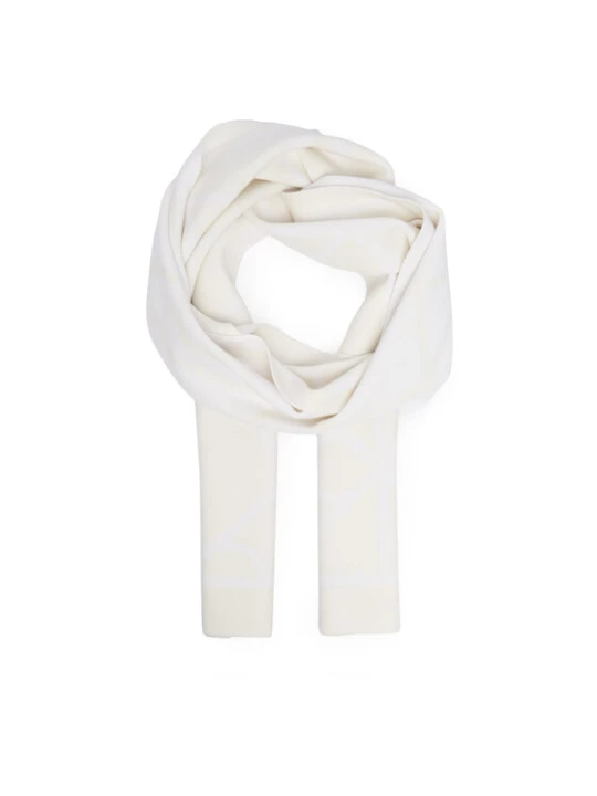 Zdjęcie produktu Szalik Calvin Klein Emblem Aop Jcq Fine Rib Scarf LV04D8051G Biały
