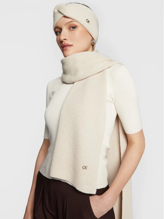 Zdjęcie produktu Szalik Calvin Klein Re-Lock K60K610415 Beżowy