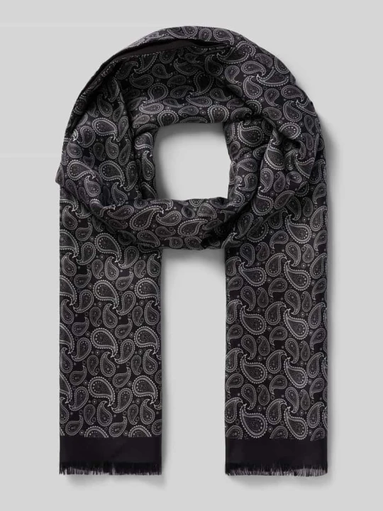 Zdjęcie produktu Szalik z czystego jedwabiu z wzorem paisley Roeckl czarny