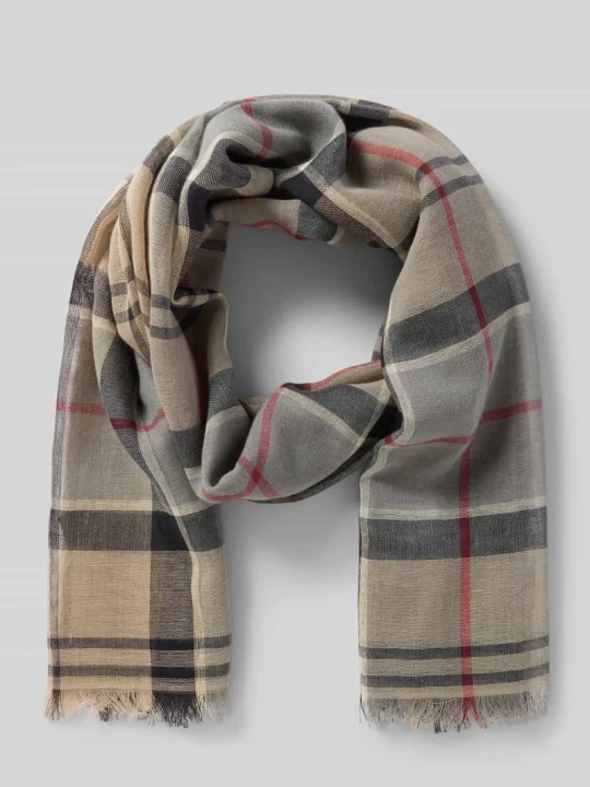 Zdjęcie produktu Szalik z mieszanki bawełny i lnu model 'WELTON' Barbour Piaskowy