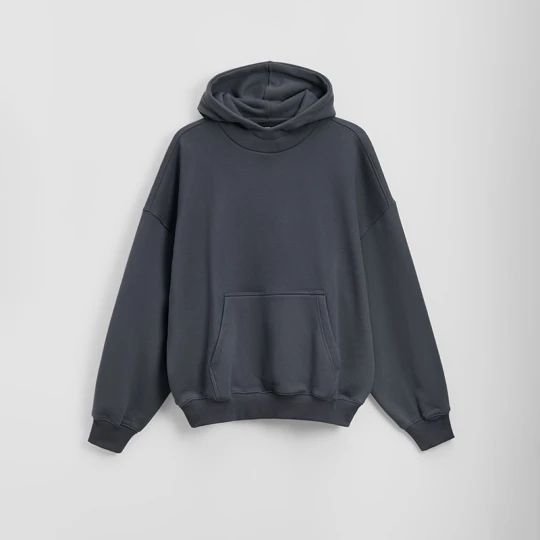 Zdjęcie produktu Szara bluza oversize cropped z grubej dzianiny heavy weight House