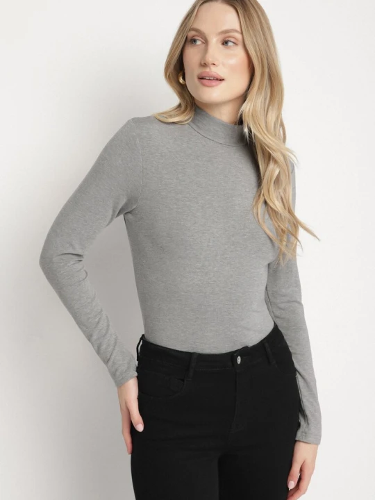 Zdjęcie produktu Szara Bluzka Golf Typu Longsleeve Altera Glo-story