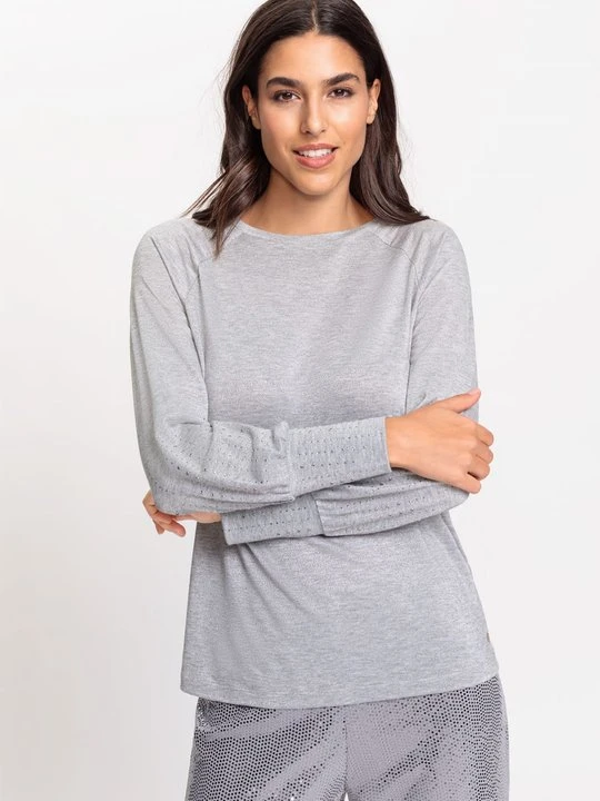Zdjęcie produktu Szara bluzka Hannah z metaliczną nicią - Designer Choice Olsen