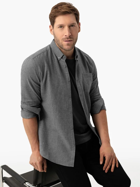 Zdjęcie produktu Szara koszula, Slim Fit, K-BELANOS Volcano