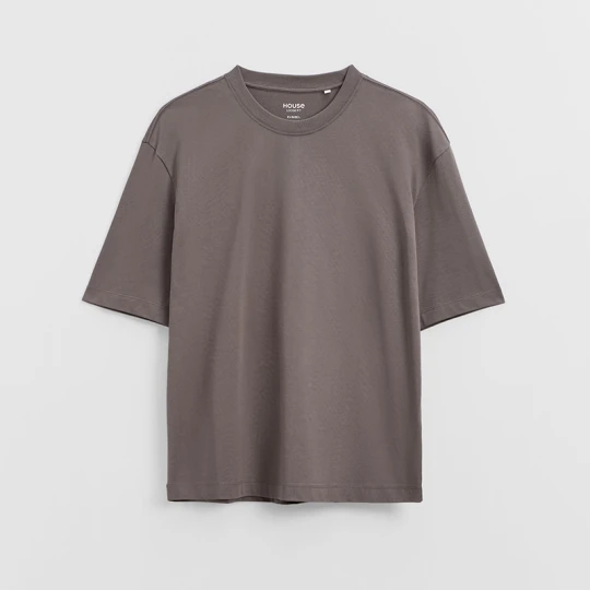 Zdjęcie produktu Szara koszulka basic z krótkim rękawem House