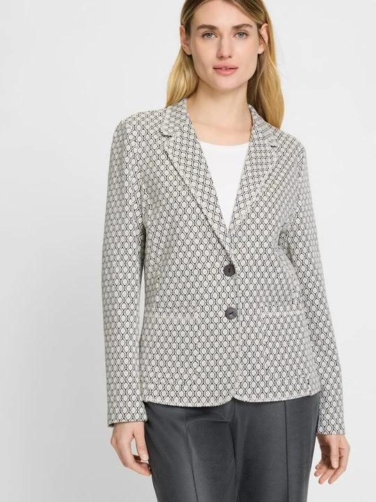 Zdjęcie produktu Szara marynarka damska z geometrycznym wzorem – Cosmic Chic Olsen