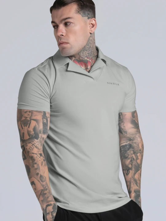 Zdjęcie produktu Szara męska koszulka polo Smart Revere SikSilk