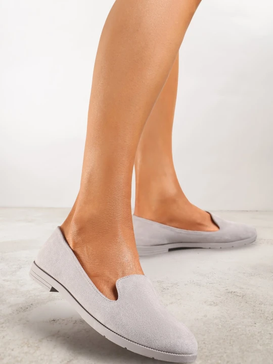 Zdjęcie produktu Szare Balerinki Typu Loafersy Daphikaia Ballada