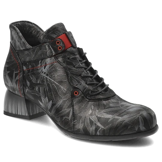 Zdjęcie produktu Szare Botki Armodo Buty Premium Na Obcasie