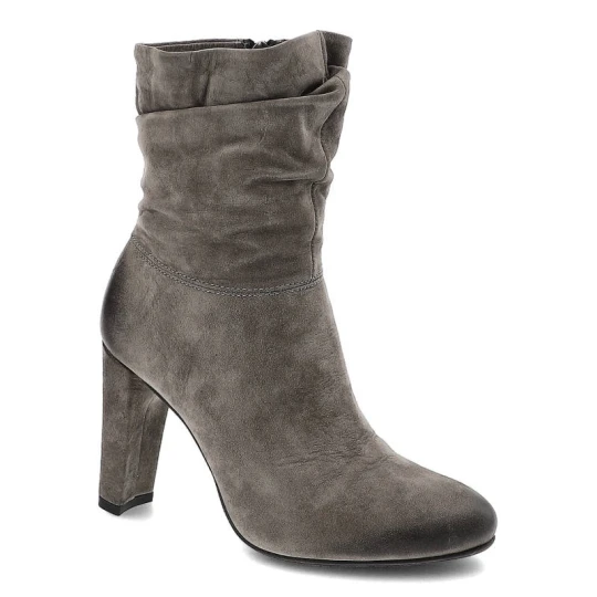 Zdjęcie produktu Botki damskie Carinii, eleganckie i skórzane, szare, B3079_-G65-000-POL-B30