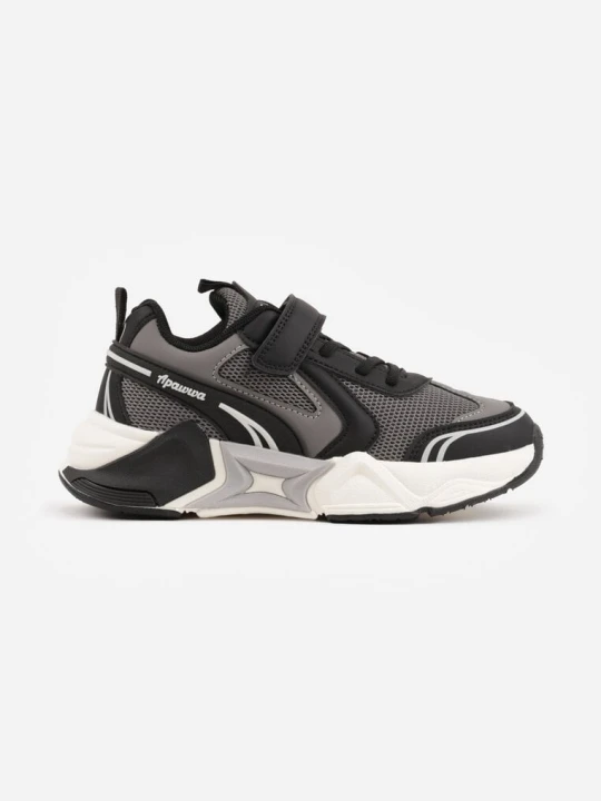 Zdjęcie produktu Szare Buty Sportowe Sneakersy z Geometrycznym Motywem Hythia Apawwa