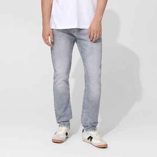 Zdjęcie produktu Szare jeansy slim fit z efektem sprania House