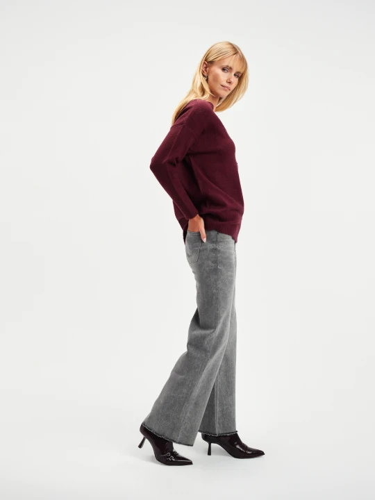 Zdjęcie produktu Szare jeansy wide leg TOP SECRET