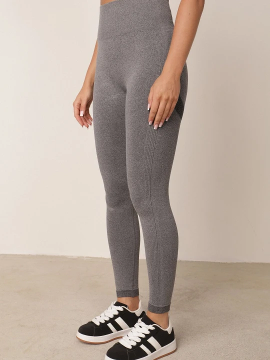 Zdjęcie produktu Szare Legginsy z Wysokim Stanem z Modelującymi Wstawkami Onorata Minimi