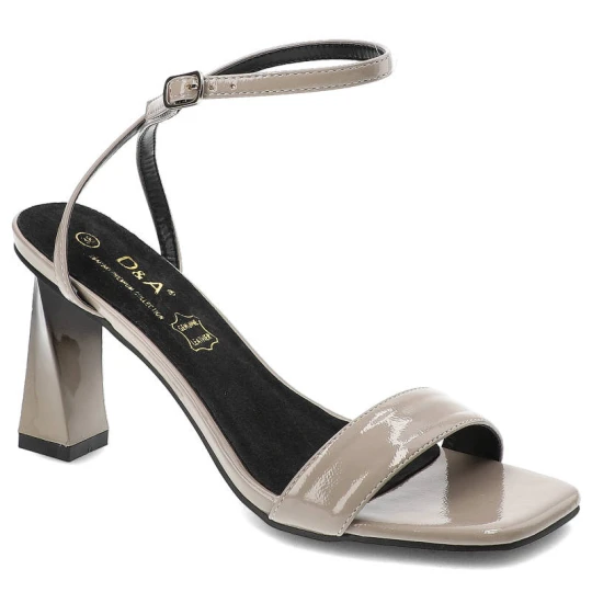 Zdjęcie produktu Szare Sandały S.Barski Eleganckie Buty Na Obcasie