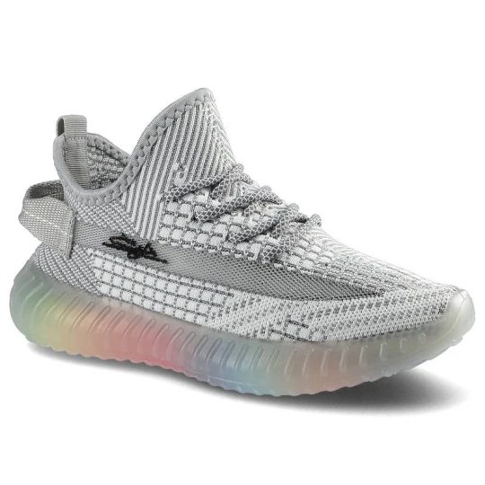 Zdjęcie produktu Sneakersy damskie Artiker, wsuwano-sznurowany fason cholewka tekstylna elastyczna typu knit skarpetkowa konstrukcja dopasowana sportowa forma gruba p szary